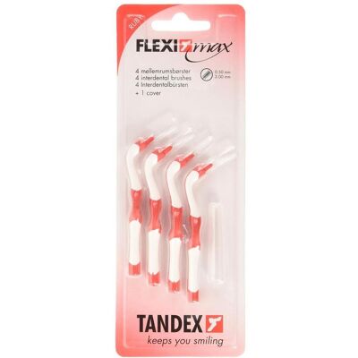 Tandex, Interdentalbürste, Flexi Max Interdentalbürsten – zylindrische Form – 4 Bürsten – Rubin – 27 g (4x) Tandex, Interdentalbürste, Flexi Max Interdentalbürsten – zylindrische Form – 4 Bürsten – Rubin – 27 g (4x)