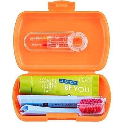 Curaprox, Handzahnbürste, Travel Set orange Box (Extra weich, 1x) Curaprox, Handzahnbürste, Travel Set orange Box (Extra weich, 1x)