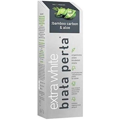 White Pearl Bambuskohle & Aloe Vera Zahnpasta - Natürliche Bleiche 75ml White Pearl Bambuskohle & Aloe Vera Zahnpasta - Natürliche Bleiche 75ml