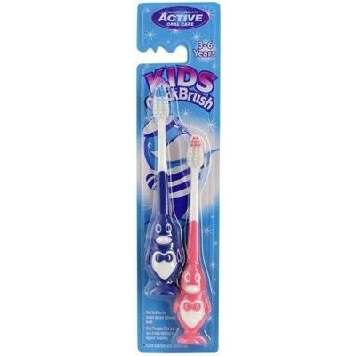 Beauty Formulas, Handzahnbürste, Active Oral Care - Kids Quick Brush 3-6 Years Toothbrushes For Children Penguin 2 Pcs. Beauty Formulas, Handzahnbürste, Active Oral Care - Kids Quick Brush 3-6 Years Toothbrushes For Children Penguin 2 Pcs.