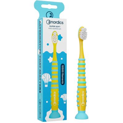 Nordics, Handzahnbürste, Kinderzahnbürste 10500 Super Soft Gelb - Blaue Rakete (Extra weich, 1x) Nordics, Handzahnbürste, Kinderzahnbürste 10500 Super Soft Gelb - Blaue Rakete (Extra weich, 1x)