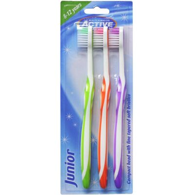 Beauty Formulas, Handzahnbürste, Active Oral Care - Junior 8-12 Years Toothbrushes For Children 3 Pcs. (Weich) Beauty Formulas, Handzahnbürste, Active Oral Care - Junior 8-12 Years Toothbrushes For Children 3 Pcs. (Weich)