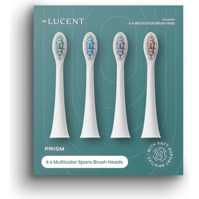 Be Lucent, Zahnbürstenkopf, Prism Sonic Toothbrush Heads, 4p Multicolor = 7350147430103 (4x) Be Lucent, Zahnbürstenkopf, Prism Sonic Toothbrush Heads, 4p Multicolor = 7350147430103 (4x)