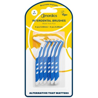 Nordics, Handzahnbürste, Öko Interdental Zahnbürste PLA L 4x0,40mm + 4x0,45mm– (8x) Nordics, Handzahnbürste, Öko Interdental Zahnbürste PLA L 4x0,40mm + 4x0,45mm– (8x)