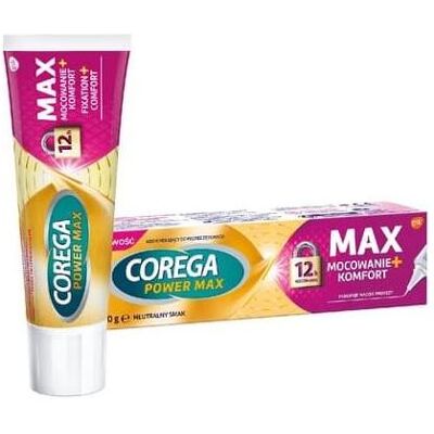 Corega Power Max Fixierung + Cover Prothesencreme - Minze - Prothesenhaftcreme Corega Power Max Fixierung + Cover Prothesencreme - Minze - Prothesenhaftcreme