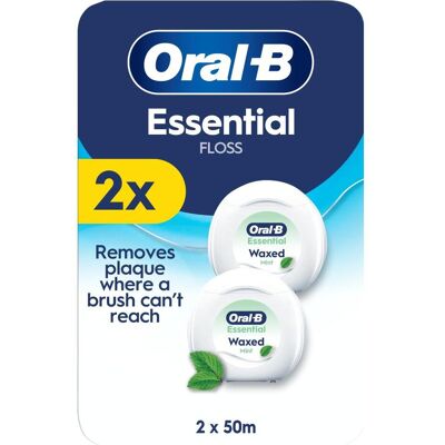 Oral-B, Zahnseide, Essentielle Zahnseide mit Minze und Wachs (50 m) Oral-B, Zahnseide, Essentielle Zahnseide mit Minze und Wachs (50 m)