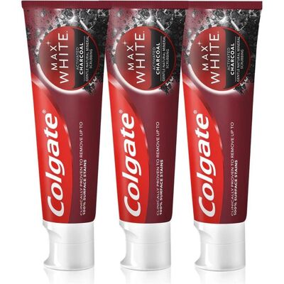 Colgate Max White Charcoal Zahnpasta - Aufhellung - 3x75ml Colgate Max White Charcoal Zahnpasta - Aufhellung - 3x75ml