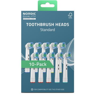Nordic, Zahnbürstenkopf, -harjasp????t, 10 kpl (10x) Nordic, Zahnbürstenkopf, -harjasp????t, 10 kpl (10x)