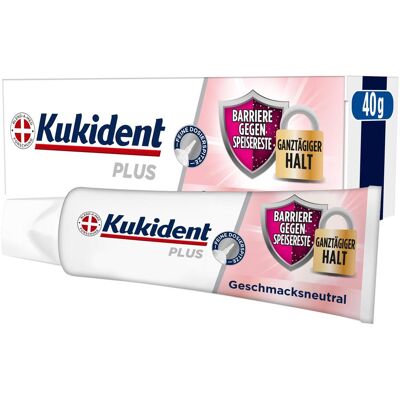 Kukident, Zahnpasta, Plus Barriere gegen Speisereste Geschmacksneutral 40G Haftcreme Kukident, Zahnpasta, Plus Barriere gegen Speisereste Geschmacksneutral 40G Haftcreme