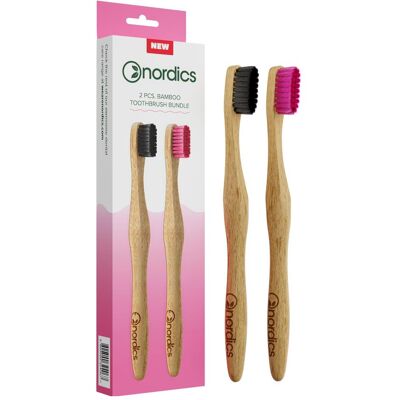 Nordics, Handzahnbürste, Family Pack 4 Bambus Zahnbürsten soft medium (Mittel, 2x) Nordics, Handzahnbürste, Family Pack 4 Bambus Zahnbürsten soft medium (Mittel, 2x)