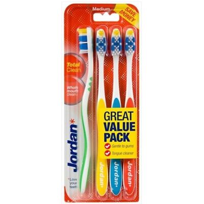 Jordan, Handzahnbürste, Total Clean Toothbrush Average 4Pcs. (Mittel) Jordan, Handzahnbürste, Total Clean Toothbrush Average 4Pcs. (Mittel)