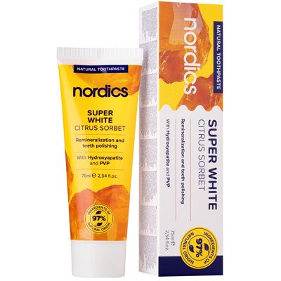 Nordics, Zahnpasta, Repair Zahnpasta Super White Zitrone - (75 ml) Nordics, Zahnpasta, Repair Zahnpasta Super White Zitrone - (75 ml)