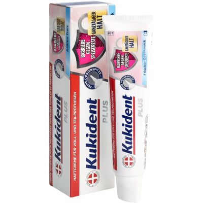 Kukident, Zahnpasta, Plus Barriere gegen Speisereste-Frischer Geschmack 40G Haftcreme (40 ml) Kukident, Zahnpasta, Plus Barriere gegen Speisereste-Frischer Geschmack 40G Haftcreme (40 ml)