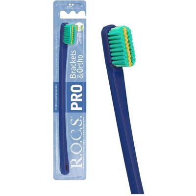 R.o.c.s., Handzahnbürste, PRO Brackets & Ortho Zahnbürste – Intelligentes Putzsystem – Mehrfarbig R.o.c.s., Handzahnbürste, PRO Brackets & Ortho Zahnbürste – Intelligentes Putzsystem – Mehrfarbig