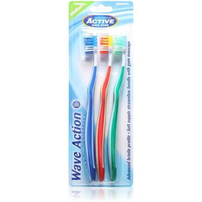 Beauty Formulas, Handzahnbürste, Active Oral Care - Wave Action Toothbrushes Medium 3 Pcs. Beauty Formulas, Handzahnbürste, Active Oral Care - Wave Action Toothbrushes Medium 3 Pcs.