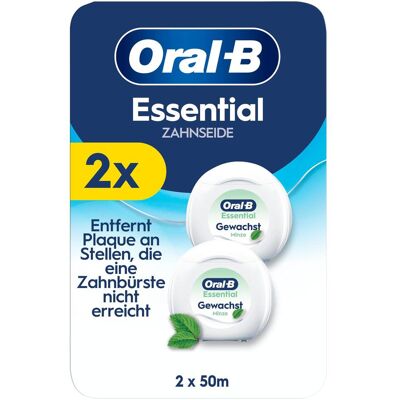 Oral-B, Zahnseide, Essential Floss mint gewachst 2x 50m Zahnseide 2x 50 m (100 m) Oral-B, Zahnseide, Essential Floss mint gewachst 2x 50m Zahnseide 2x 50 m (100 m)