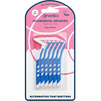 Nordics, Handzahnbürste, Öko Interdental Zahnbürste PLA L Form 0,40mm – (6x) Nordics, Handzahnbürste, Öko Interdental Zahnbürste PLA L Form 0,40mm – (6x)