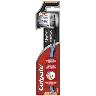 Colgate, Handzahnbürste, Slim Soft Charcoal Toothbrush - Soft Activated Carbon Toothbrush (Weich, 1x) Colgate, Handzahnbürste, Slim Soft Charcoal Toothbrush - Soft Activated Carbon Toothbrush (Weich, 1x)