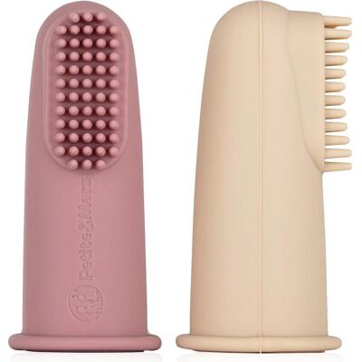Petite&Mars, Handzahnbürste, Finger Toothbrush Rose & Sand 0 Months 2 Pieces (Weich, 2x) Petite&Mars, Handzahnbürste, Finger Toothbrush Rose & Sand 0 Months 2 Pieces (Weich, 2x)