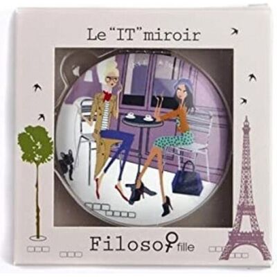 Polaar, Kosmetikspiegel, Filosofille Double Pocket Mirror, Motif: Filo And Sofie In Paris Polaar, Kosmetikspiegel, Filosofille Double Pocket Mirror, Motif: Filo And Sofie In Paris
