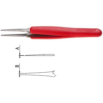 DuMont, Pinzette, Pinzette Ergo ESD Typ F, breite, quadrate Spitzen, amagnetischer Stahl DuMont, Pinzette, Pinzette Ergo ESD Typ F, breite, quadrate Spitzen, amagnetischer Stahl