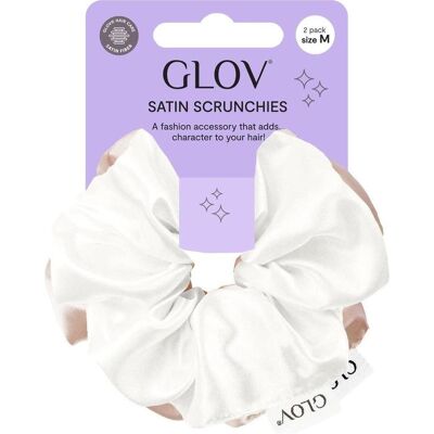 GLOV Satin Scrunchies M Elastice für Haare Sparkling Wine/Black - Haarbänder GLOV Satin Scrunchies M Elastice für Haare Sparkling Wine/Black - Haarbänder