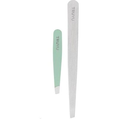 Truyu, Pinzette, Tweezer Kit Set of 2 Full Size Slant Tweezer and Mini Slant Tweezer - Facial Hair Removal for Women Truyu, Pinzette, Tweezer Kit Set of 2 Full Size Slant Tweezer and Mini Slant Tweezer - Facial Hair Removal for Women