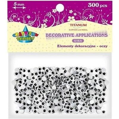 Titanum, Künstliche Wimpern, Augen ohne Kleber und Wimpern 5 mm 300 Stk Titanum, Künstliche Wimpern, Augen ohne Kleber und Wimpern 5 mm 300 Stk