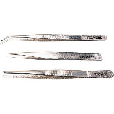 Tecwerk, Pinzette, Pinzettenset 3 teilig Tecwerk, Pinzette, Pinzettenset 3 teilig