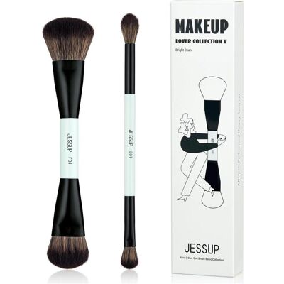 Jessup, Schminkpinsel, Makeup Pinsel Set Double Ended Brushes für Foundation Contour Dual Eye Blending Multi-function (Foundation) Jessup, Schminkpinsel, Makeup Pinsel Set Double Ended Brushes für Foundation Contour Dual Eye Blending Multi-function (Foundation)