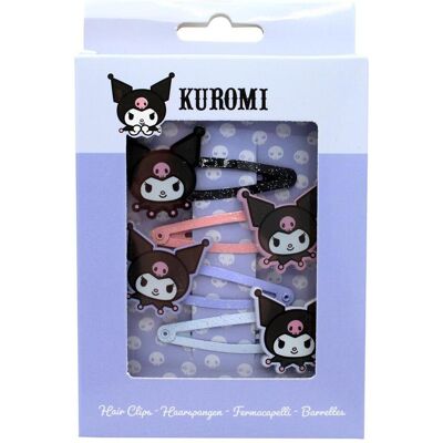Kuromi, Haarklammer + Haarclips, 4 Haarspangen in Geschenkpackung 9x1,5x14 cm (4 Stk.) Kuromi, Haarklammer + Haarclips, 4 Haarspangen in Geschenkpackung 9x1,5x14 cm (4 Stk.)