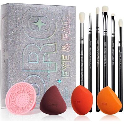 Jessup, Zubehör Make-up, Makeup Schwamm Set Lidschatten Pinsel Set Makeup Pinsel Reiniger Jessup, Zubehör Make-up, Makeup Schwamm Set Lidschatten Pinsel Set Makeup Pinsel Reiniger