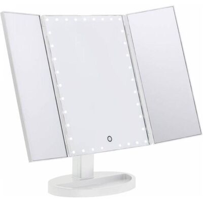 UNIQ Hollywood Faltbarer Kosmetikspiegel mit LED - Weiß UNIQ Hollywood Faltbarer Kosmetikspiegel mit LED - Weiß