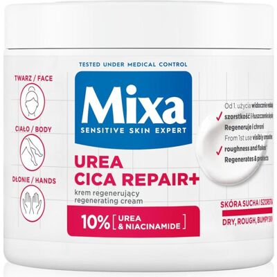 Mixa Urea Cica Repair+ Feuchtigkeitscreme - Creme für Gesicht, Hände & Körper Mixa Urea Cica Repair+ Feuchtigkeitscreme - Creme für Gesicht, Hände & Körper