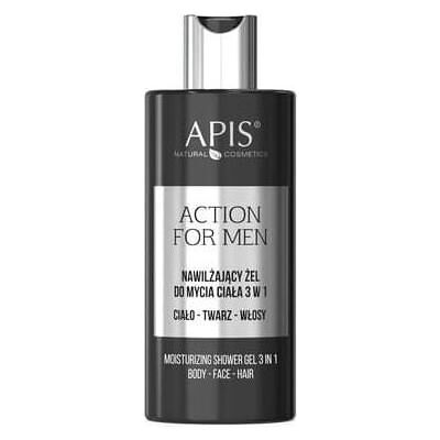 Apis Natural Cosmetics Action For Men 3in1 Feuchtigkeits-Gel für Körper, Gesicht, Haare Apis Natural Cosmetics Action For Men 3in1 Feuchtigkeits-Gel für Körper, Gesicht, Haare