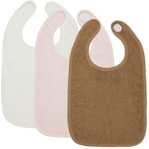 Meyco, Lätzchen, Lätzchen 3P Frottee met klittenb. offw/s.pink/toffee Meyco, Lätzchen, Lätzchen 3P Frottee met klittenb. offw/s.pink/toffee