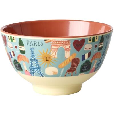 Rice, Kindergeschirr + Kinderbesteck, - Melamine Bowl with Paris Mon Amour Print - Burnt Orange - Small - 300 ml Rice, Kindergeschirr + Kinderbesteck, - Melamine Bowl with Paris Mon Amour Print - Burnt Orange - Small - 300 ml