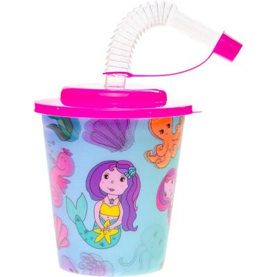 LG Imports, Kindergeschirr + Kinderbesteck, Becher mit Deckel und Strohhalm Meerjungfrau, 12 Stück. LG Imports, Kindergeschirr + Kinderbesteck, Becher mit Deckel und Strohhalm Meerjungfrau, 12 Stück.