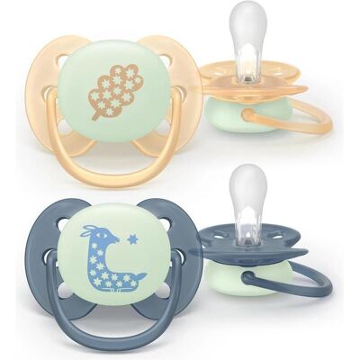 Philips Avent, Nuggi, Ultrasoft Nacht-Schnuller (2x, 6 - 18 Monate) Philips Avent, Nuggi, Ultrasoft Nacht-Schnuller (2x, 6 - 18 Monate)