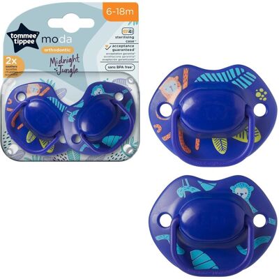 Tommee Tippee, Nuggi, CTN Moda Silikon-Schnuller, 6-18 Monate, 2 Stück - verschiedene Farben (2x, 6 - 18 Monate) Tommee Tippee, Nuggi, CTN Moda Silikon-Schnuller, 6-18 Monate, 2 Stück - verschiedene Farben (2x, 6 - 18 Monate)