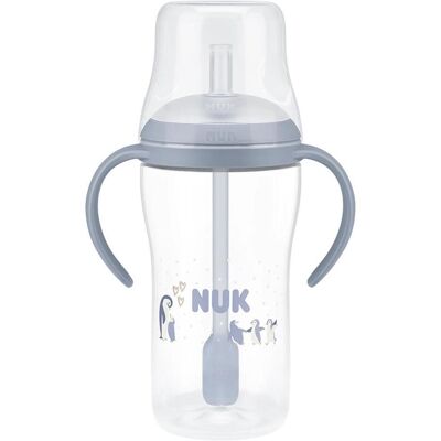 NUK, Babyflasche, Perfekte Passform Pinguinflasche mit Strohhalm (260 ml) NUK, Babyflasche, Perfekte Passform Pinguinflasche mit Strohhalm (260 ml)