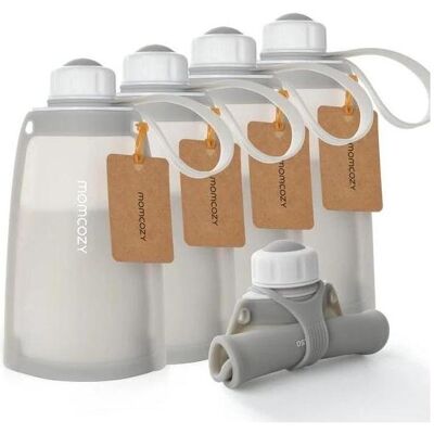 Momcozy, Milchpumpe Zubehör, Silicone Milk Storage Bags Grey* 5pcs Momcozy, Milchpumpe Zubehör, Silicone Milk Storage Bags Grey* 5pcs