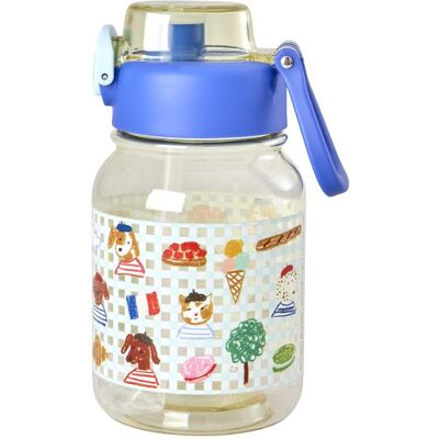 Rice, Kindergeschirr + Kinderbesteck, - Plastic Kids Drinking Bottle - Paris Print - Blue - 700 ml Rice, Kindergeschirr + Kinderbesteck, - Plastic Kids Drinking Bottle - Paris Print - Blue - 700 ml