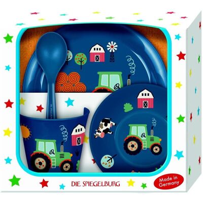 Die Spiegelburg, Kindergeschirr + Kinderbesteck, Geschirrset Traktor Die Spiegelburg, Kindergeschirr + Kinderbesteck, Geschirrset Traktor