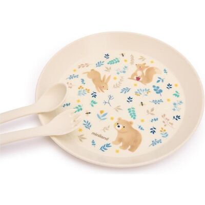 Miniland, Kindergeschirr + Kinderbesteck, Mealset Dreamland Miniland, Kindergeschirr + Kinderbesteck, Mealset Dreamland