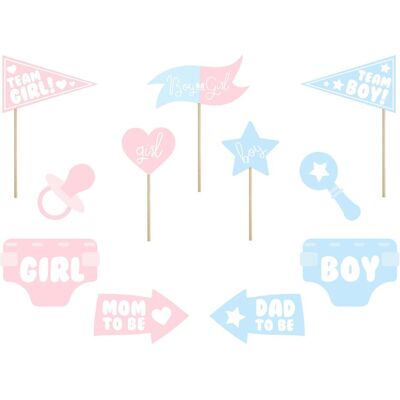 Partydeco Fotozubehör Baby Shower Boy or Girl (11 Stk.) Partydeco Fotozubehör Baby Shower Boy or Girl (11 Stk.)