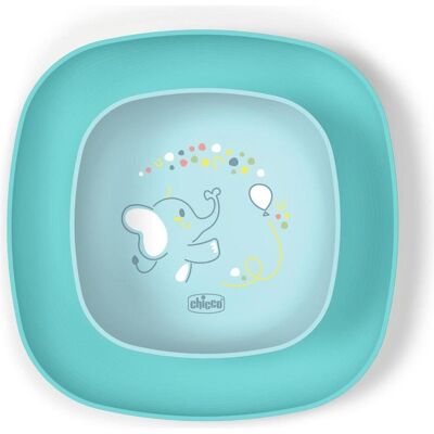 Chicco Kindergeschirr + Kinderbesteck, Set mit 2 türkisfarbenen Tellern ab 12 Monaten Chicco Kindergeschirr + Kinderbesteck, Set mit 2 türkisfarbenen Tellern ab 12 Monaten