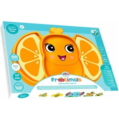 Kids Euroswan, Kindergeschirr + Kinderbesteck, Frootimals Silikonteller OrangieFly orange rutschfest Kids Euroswan, Kindergeschirr + Kinderbesteck, Frootimals Silikonteller OrangieFly orange rutschfest