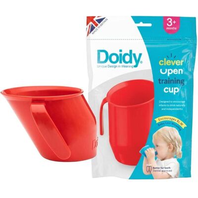 Doidy Cup, Kindergeschirr + Kinderbesteck, Roter Logopädie-Pokal Doidy Cup, Kindergeschirr + Kinderbesteck, Roter Logopädie-Pokal
