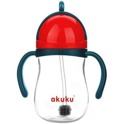 Akuku, Kindergeschirr + Kinderbesteck, Innovativer Wasserflaschenbecher mit blauem Strohhalm Akuku, Kindergeschirr + Kinderbesteck, Innovativer Wasserflaschenbecher mit blauem Strohhalm